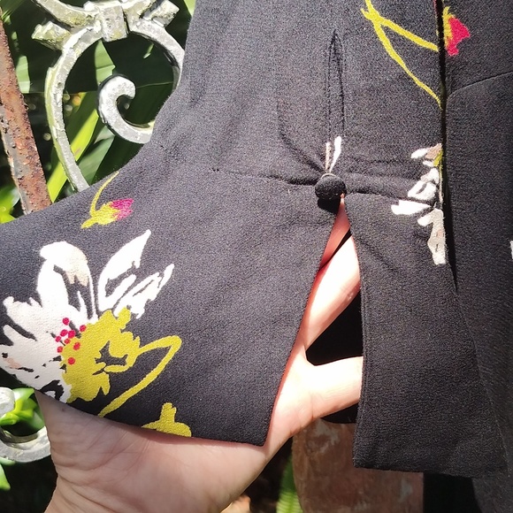 Free people black floral dress medium - Picture 3 of 6